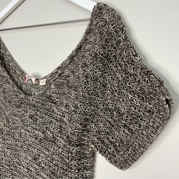 ROXY Open Knit Short Sleeve Tunic Sweater Size Medium - Picture 2 of 6